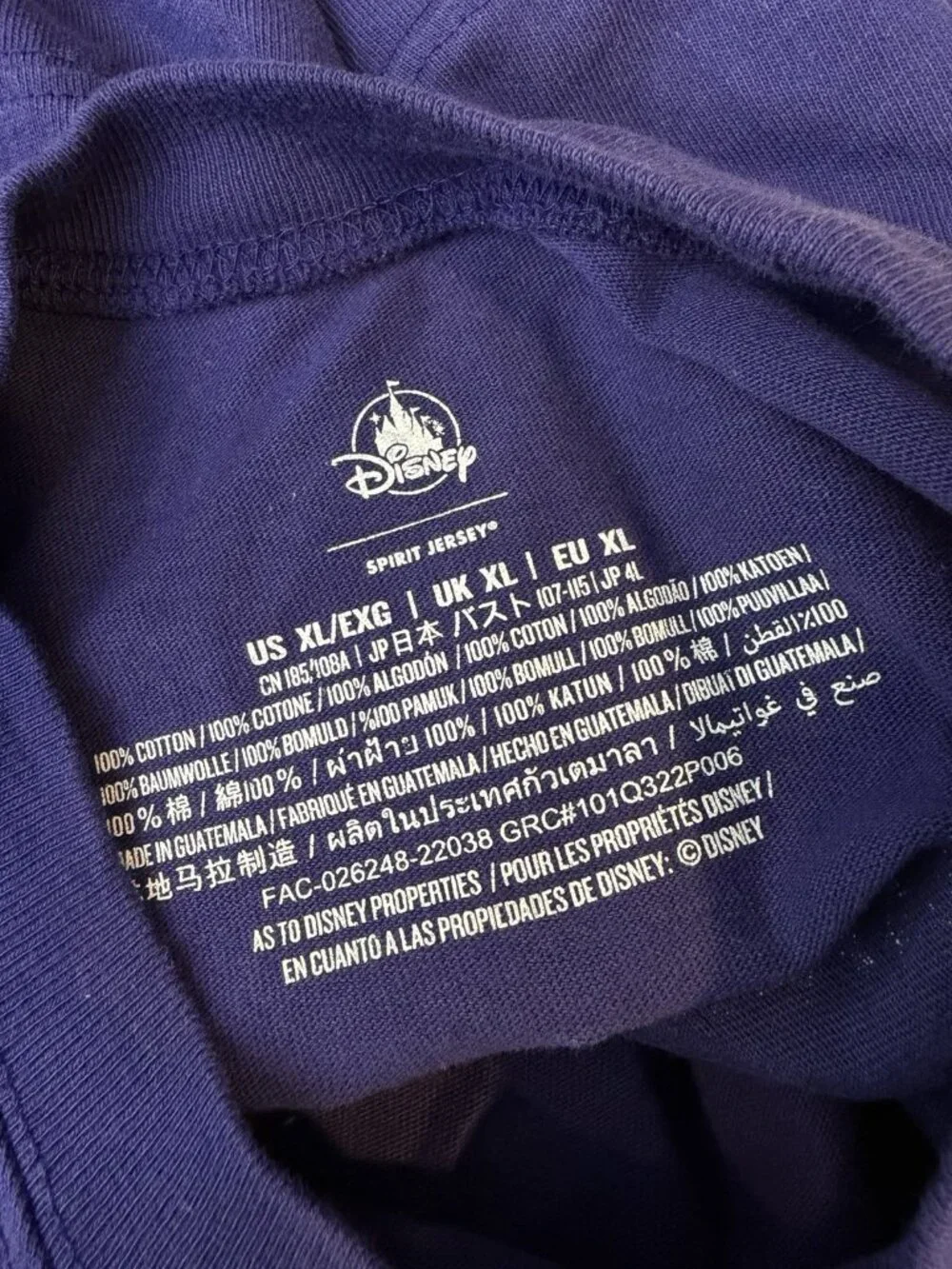 Disneyland Resort Purple Spirit Jersey Paris 30th Anniversary Sparkle Size XL - Picture 6 of 6